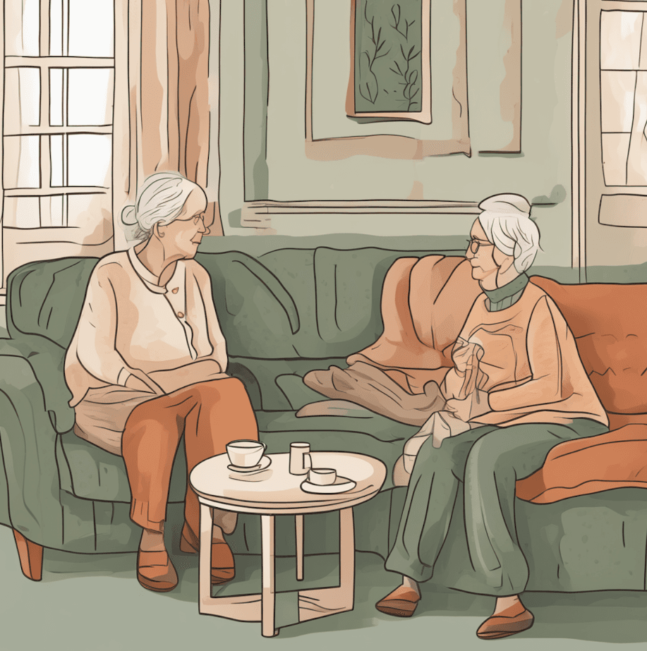 Family and caregiver together